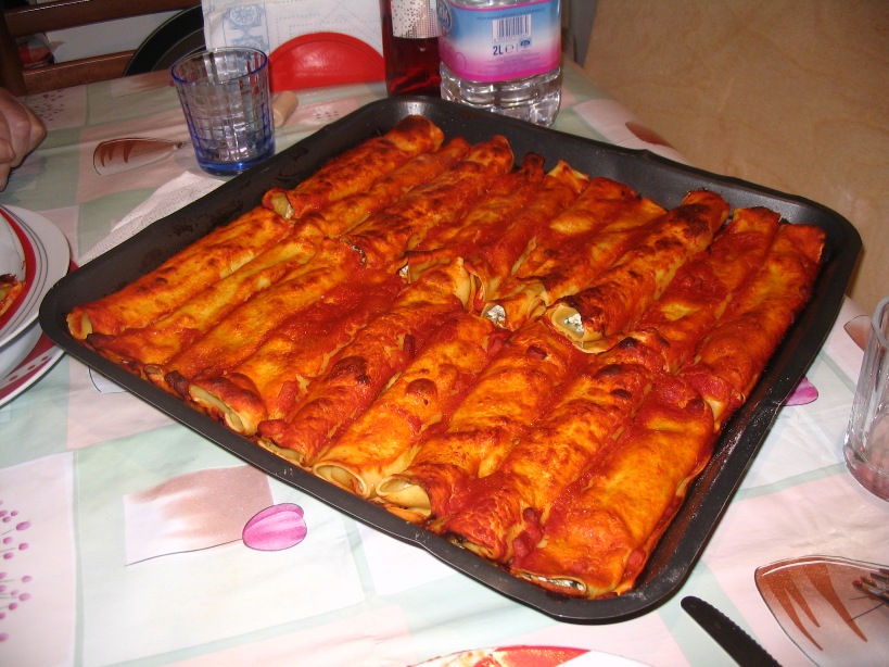 Le ultime ricette fatte a Pasqua 2012- I cannelloni ripieni con ricotta e spinac